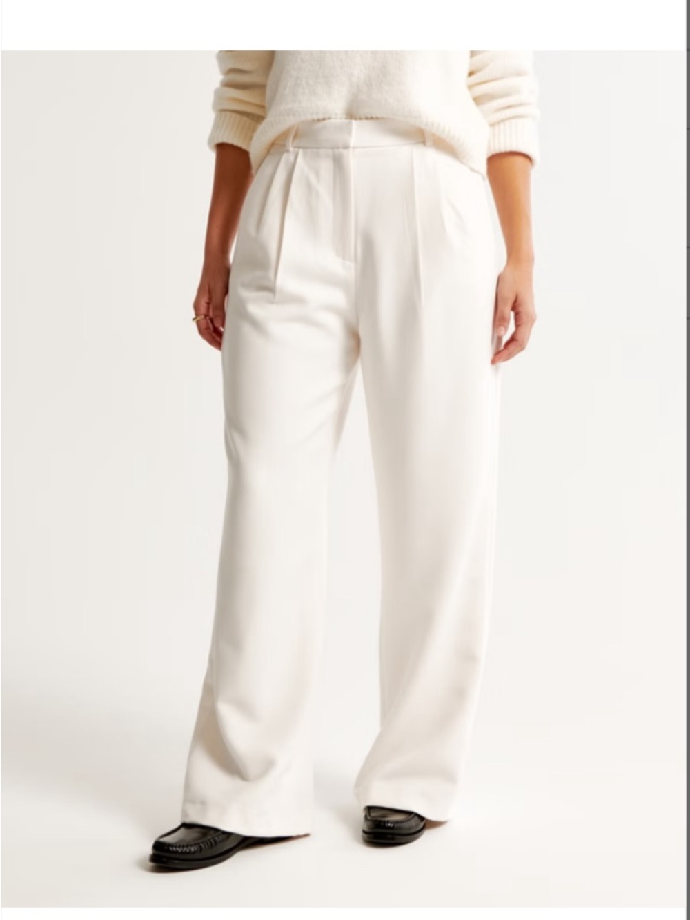 Abercrombie & Fitch Ivory Curve Love Sloan Tailored Low Rise Pants